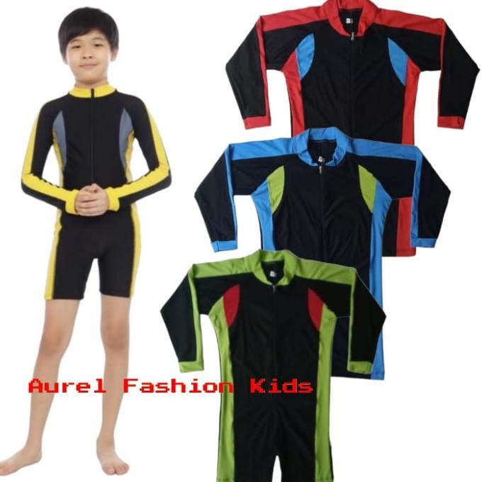 Baju Renang Anak Laki Laki Perempuan Lengan Panjang 3-12 Tahun