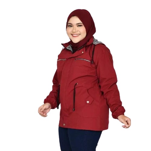 Jaket Parka Wanita Kanvas Premium Size Jumbo XL-XXL-XXXL-4XL