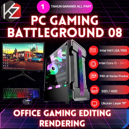PC Lengkap Gaming i5 3470 (GTX 1050Ti 4GB ) Cocok editing render cepat