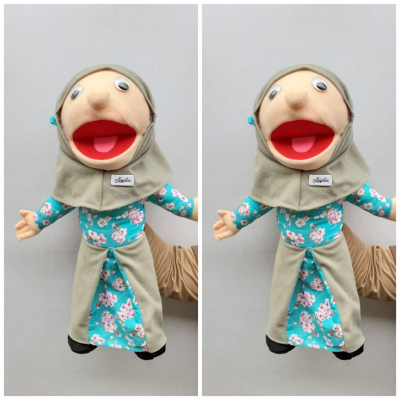 Boneka Muppet Santri Bunga Biru Tosca | Boneka Dogeng Ventriloquis