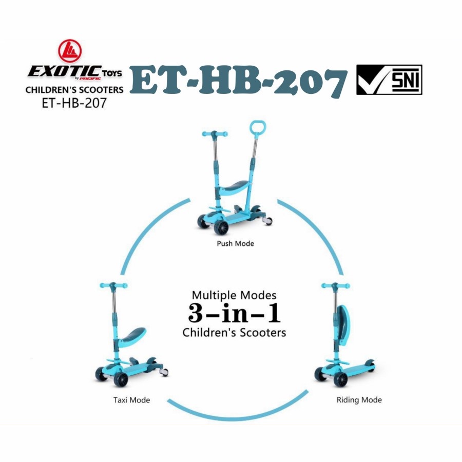 Skuter Otoped Anak Exotic Scooter HB-207 Ada Dudukan + Stir