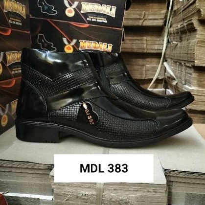 Sepatu kulit pria MEDALI boots Polri Tni Asn security sepatu kerja formal tampil lebih keren