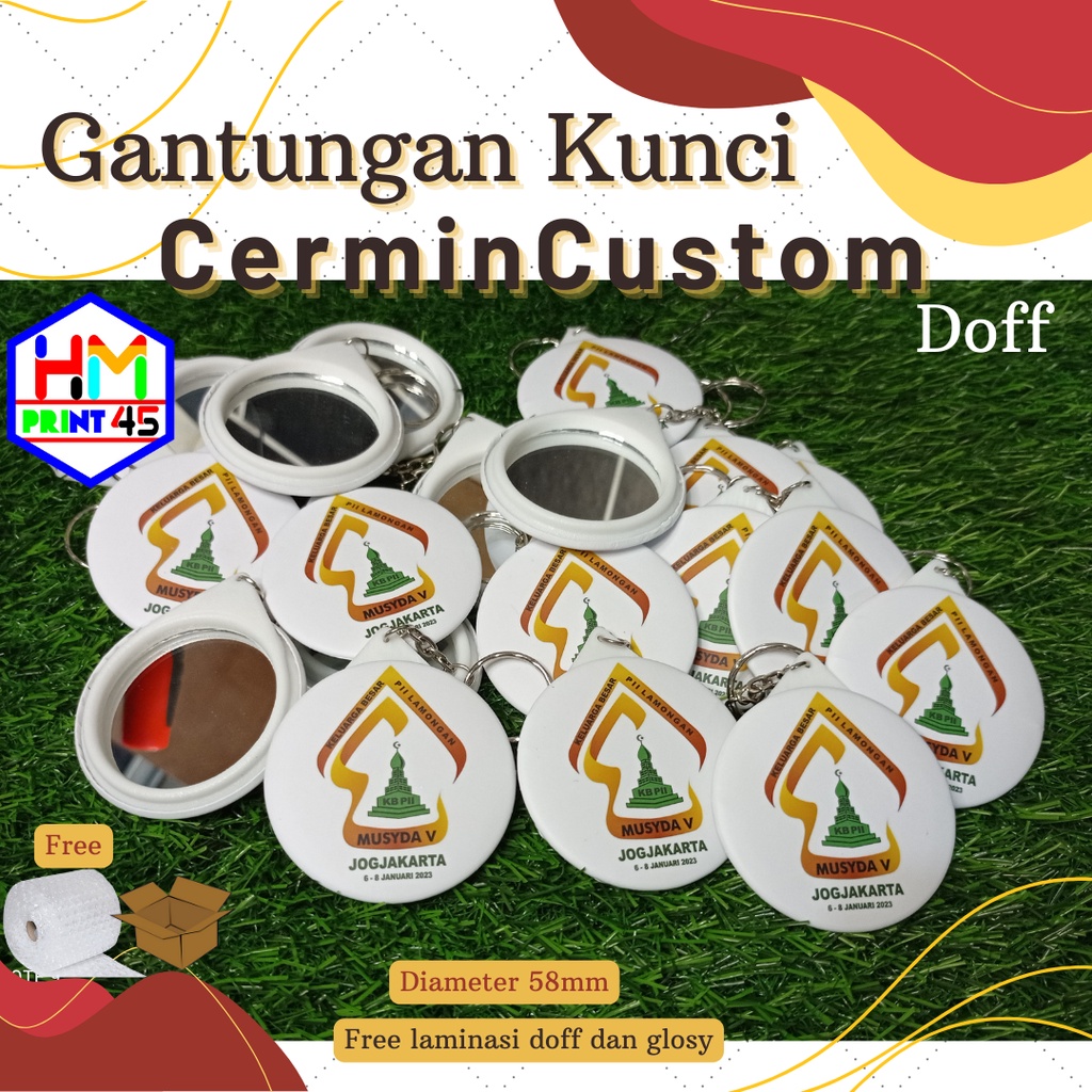 Gantungan kunci cermin 58mm Termurah