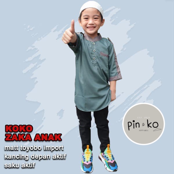 PIK - Koko Zaka Anak (4 ukuran) 4-11 Tahun/ Baju Koko Anak/ Koko Zaka Anak Toyobo