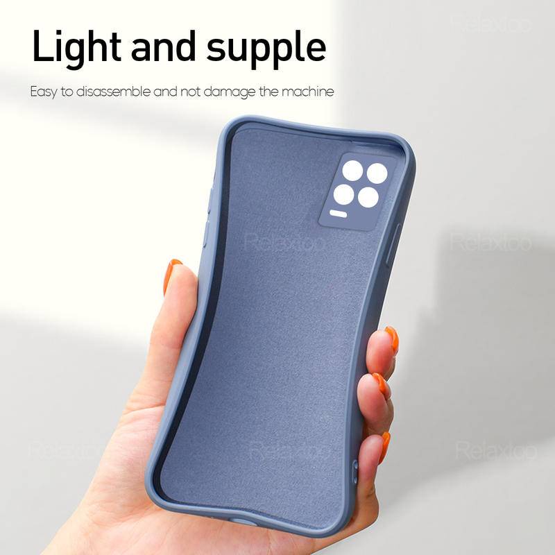 Shockproof Phone Back Cover Untuk Oppo Realmi8 8i 4G 5G Pro Square Cairan Silikon Lembut Pelindung Case