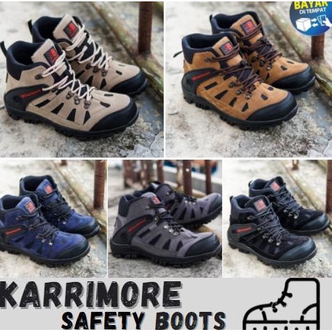 Sepatu Gunung Pria Outdoor Karrimore Sepatu Boots Safety Ujung Besi