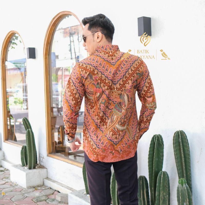 Kemeja Batik Dwipanda Terracota Baju Formal atau Nonformal