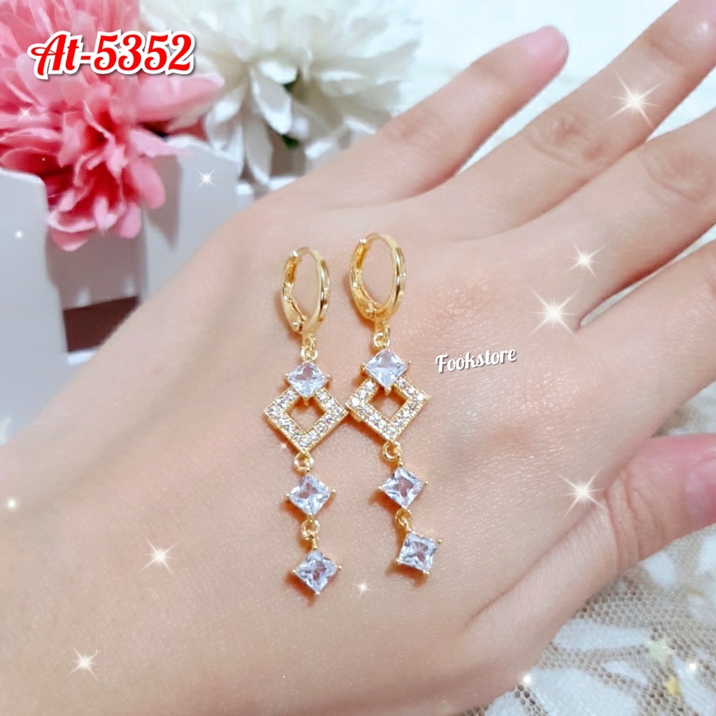 ANTING PERMATA WARNA PREMIUM WANITA ANTI ALERGI