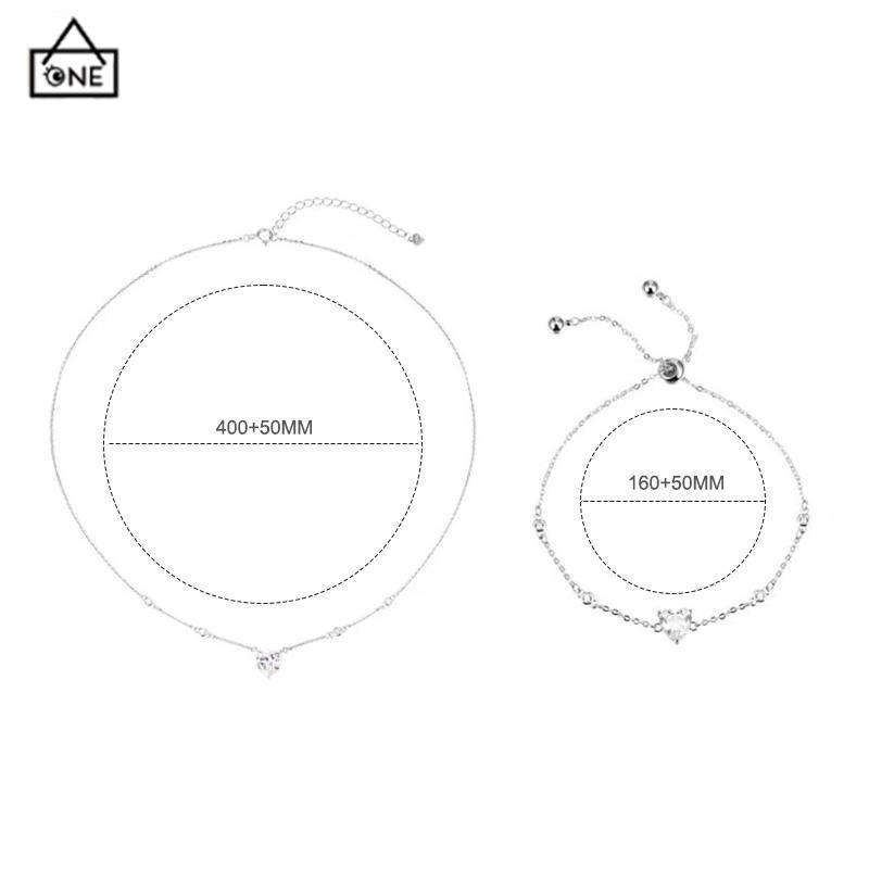 COD❤️Kalung Cinta Berlian Korea Fashion Sederhana Gaya Aksesoris Wanita-A.one