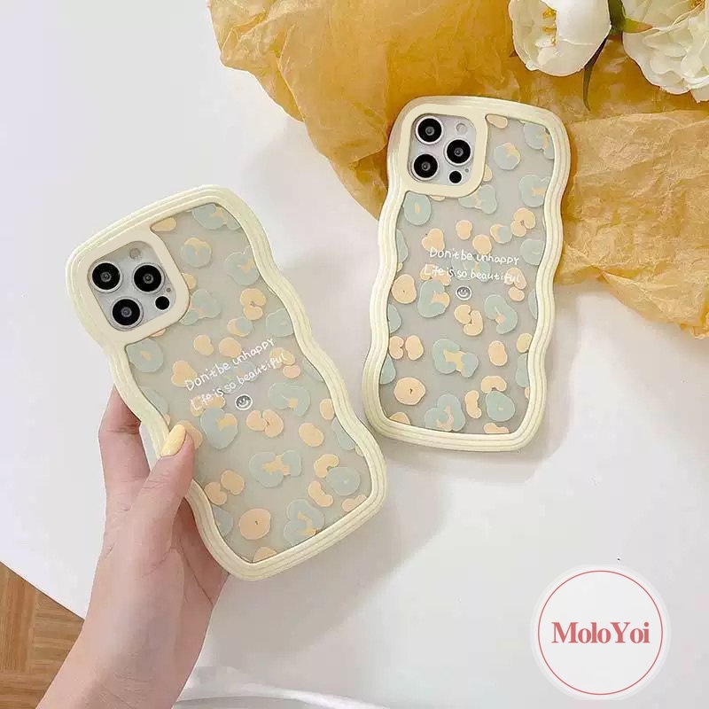 Ins Case Motif Leopard Kompatibel Untuk iPhone 6 6s 8 7 Plus 11 12 14 13 Pro Max XR 14Plus X XS Max SE 2020fashion Wavy Edge Soft TPU Cover