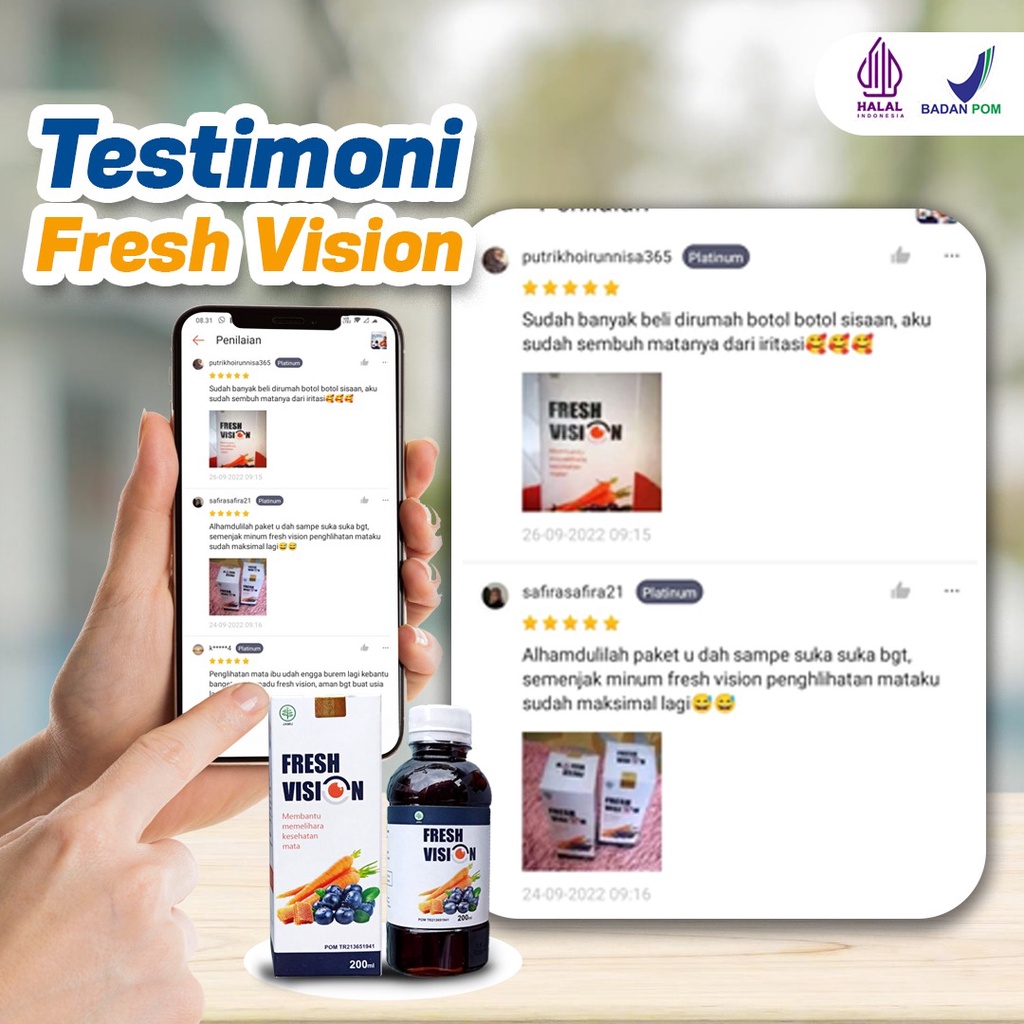 Madu Fresh Vision || Fres Pres Fision Pision Multivitamin Ampuh Atasi Masalah Mata Cegah Mata Merah Kurangi Minus Pencegah Katarak Tajamkan Penglihatan Nutrisi Mata Isi 200ml