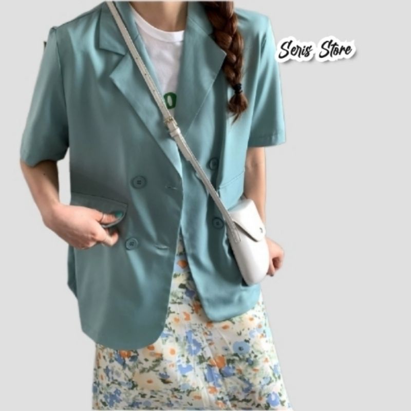 blazer Korea import/blazer Korean style/kasual/lengan pendek  pakaian korea/ baju korea//atasan wanita size S M L XL