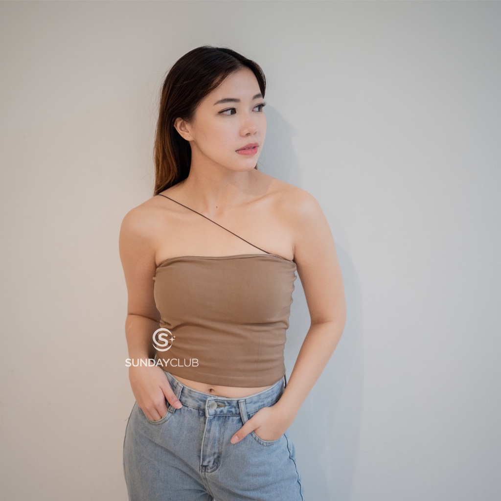 SUNDAYCLUB Kania Square Tanktop Tengtop Tank Top Tanktop Silang Atasan Wanita Crop Top Crop Tanktop