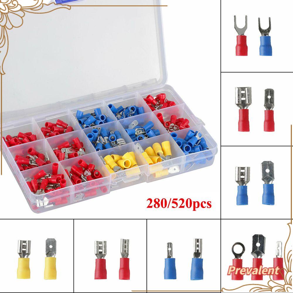 Preva 280 /520pcs Konektor Crimp Tembaga Adaptor Kawat Listrik Tahan Lama Post Pengikat Terminal Cold Pressed