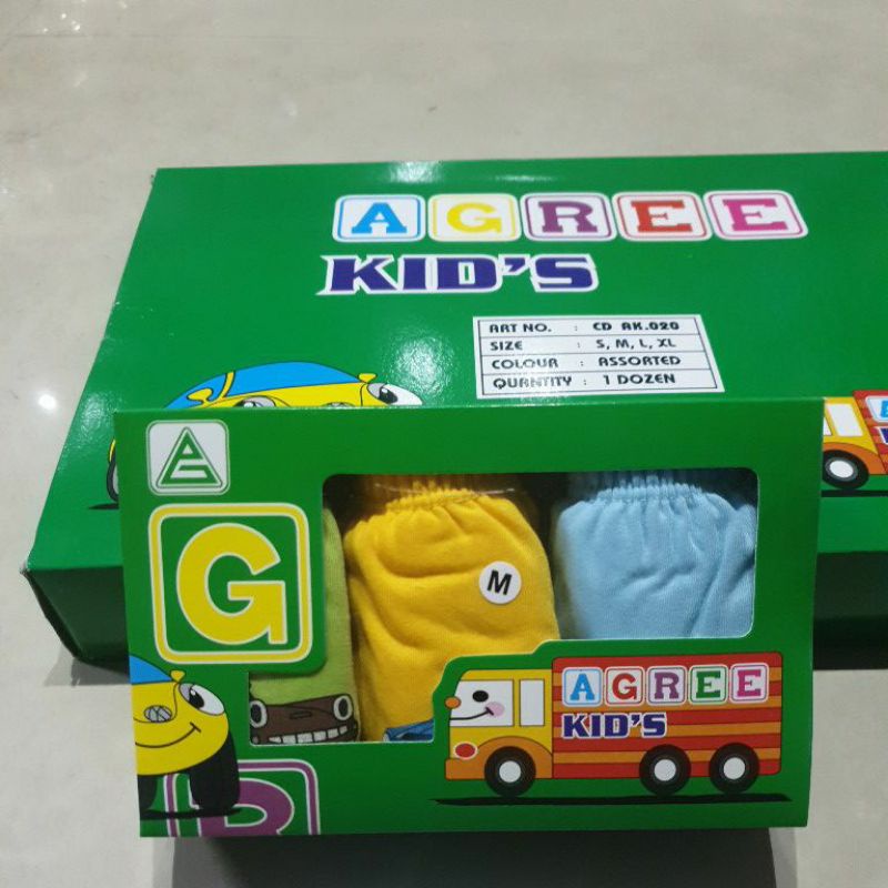 (3 pcs ) CD Celana Dalam Anak Laki-Laki Agree Kids AK 020 Kartun Carakter | CD Agree Kids