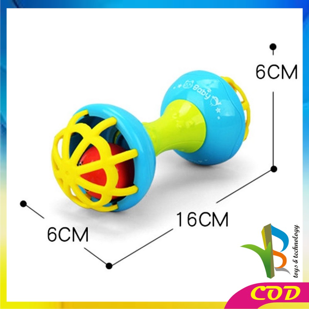 RB-M11 Mainan Bayi Rattle Stick Bunyi Kerincingan Baby Soft Teether Gigitan Bayi BPA Free