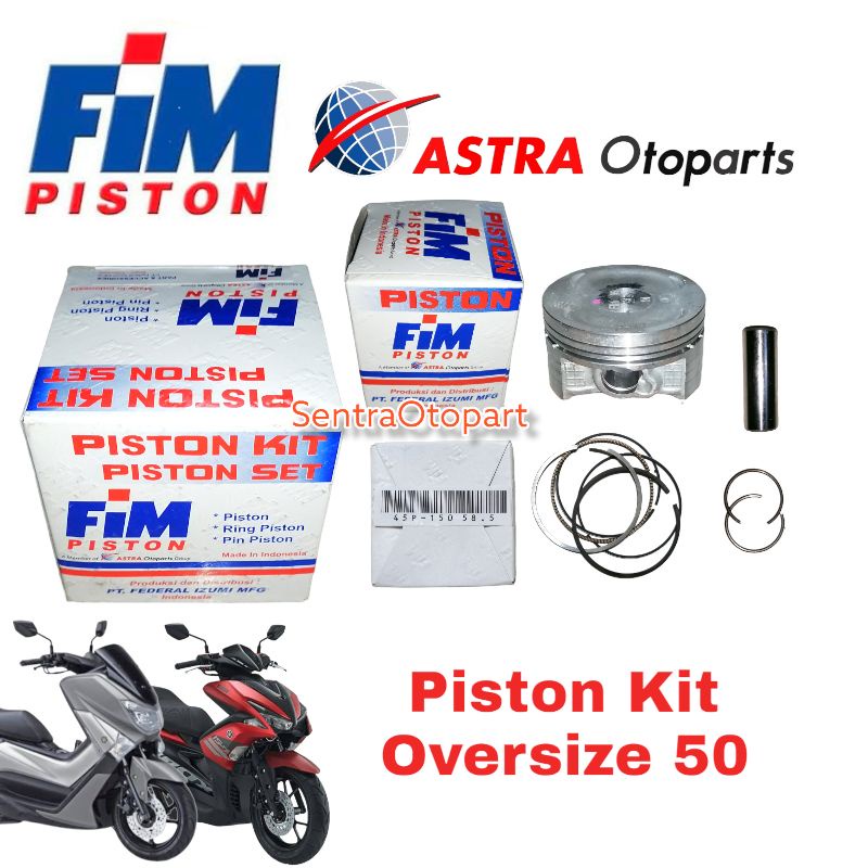 Piston seher kit nmax155 nmax 155 oversize 50 fim