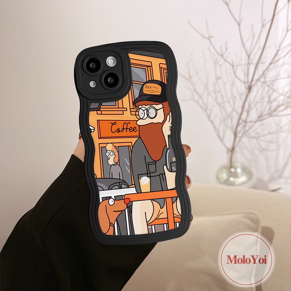 Case Pasangan Cocok Untuk iPhone 7Plus 11 13 12 14 Pro Max 8Plus 6 6s 87 Plus 14Plus XR X XS Max SE 2020 Case Fashion Retro Art Ilustrasi Tepi Bergelombang Lembut TPU Cover