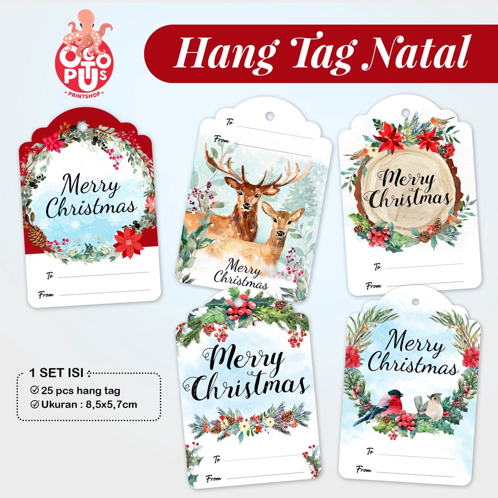 

Hang Tag Natal Christmas Hangtag Kartu Ucapan Mini Xmas Label Parcel Tag Bingkisan Natal