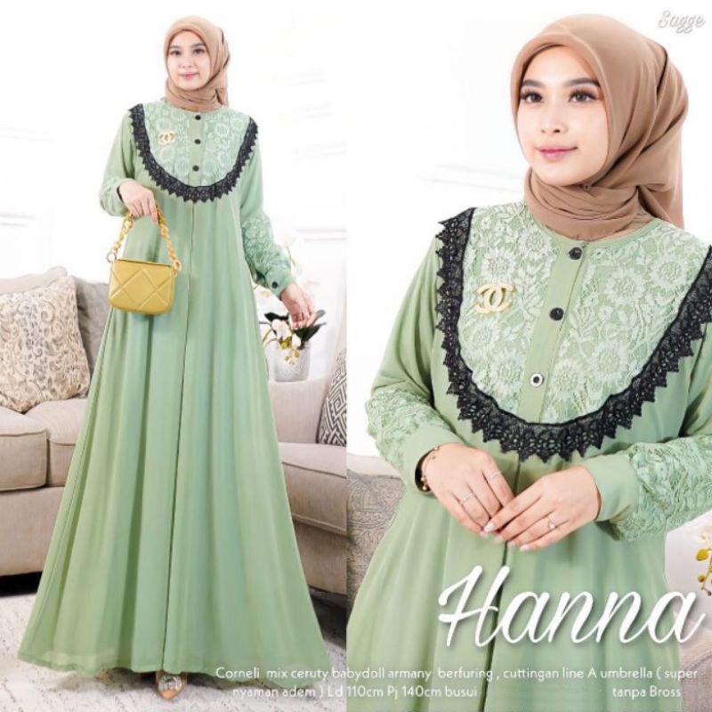 DRESS MUSLIM, Fashion Muslim, baju wanita, dress, gamis, Baju gamis, fashion wanita, Hanna Dress