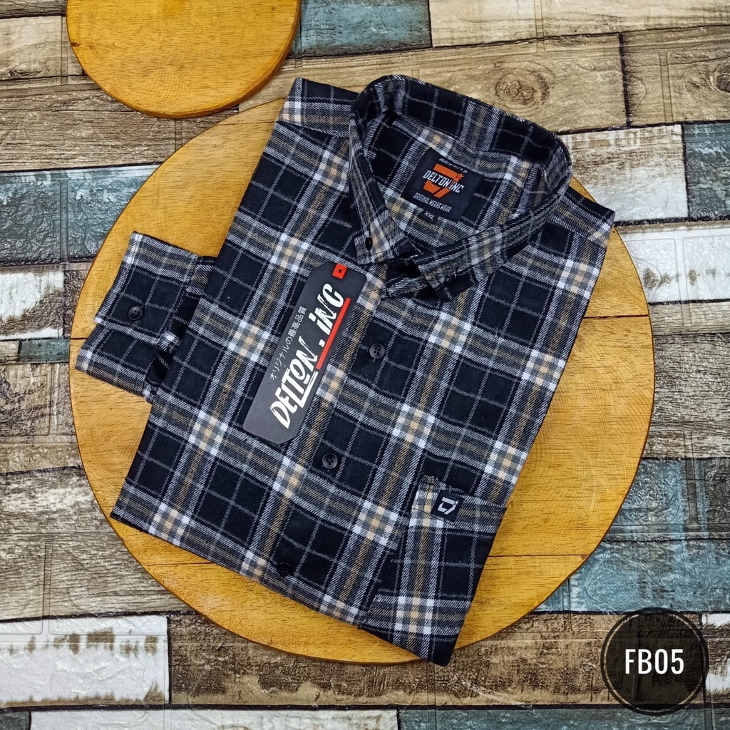 Kemeja Flanel Pria Lengan Panjang XXL 3XL|Atasan Size Big Size Kameja Cowok Panel Distro Surfing FB01