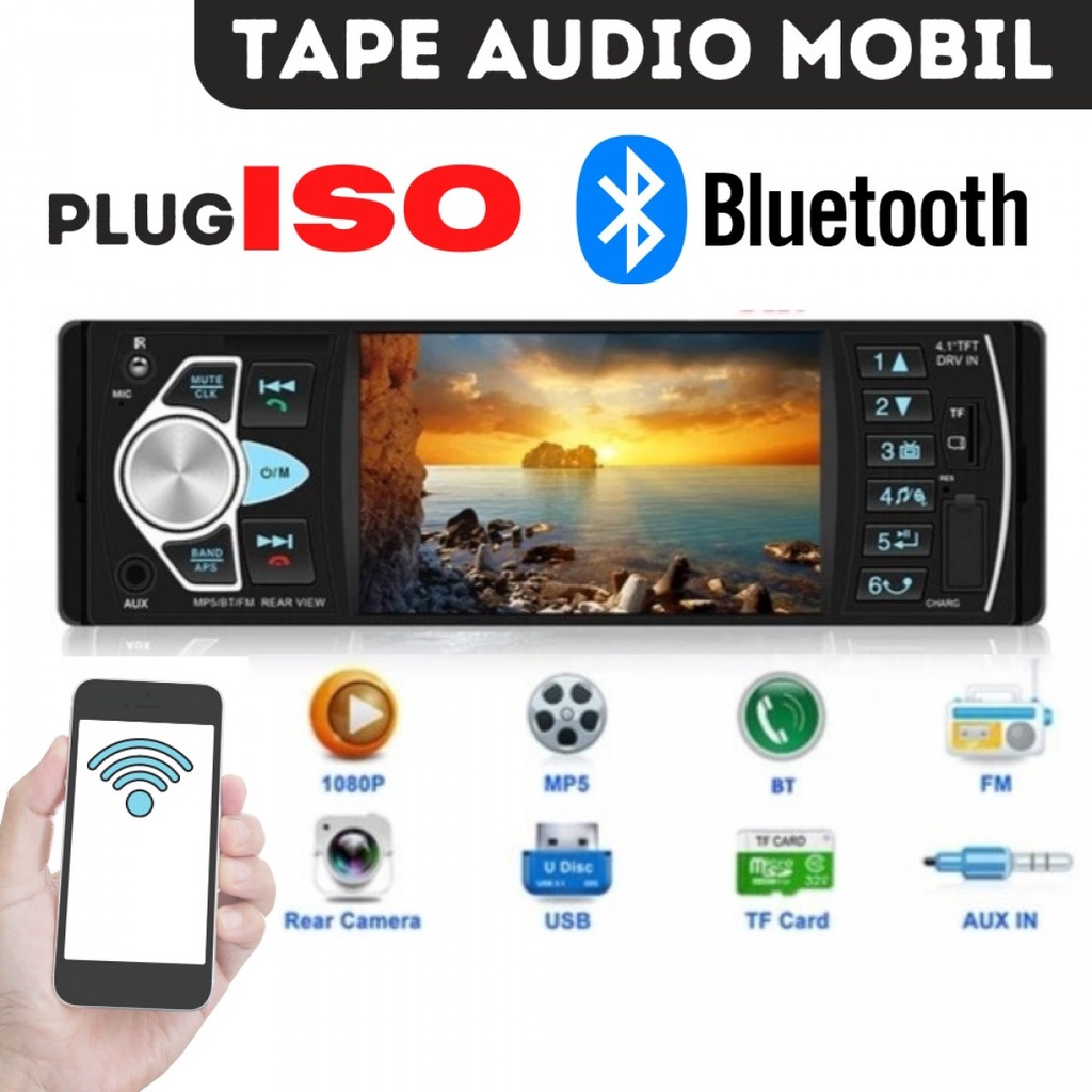 Tape Audio Mobil Bluetooth MP5 Parkir Monitor 4.1 Inch -KKLUSB 4022D