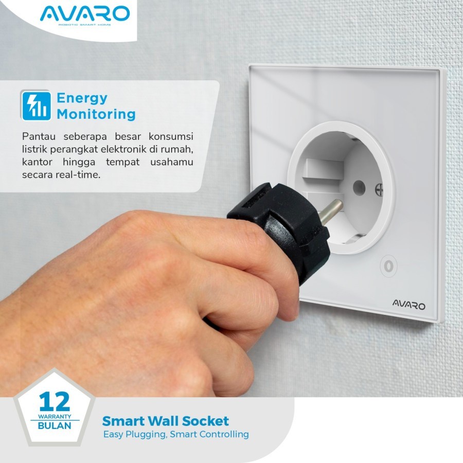 Smart Wall Socket Avaro WS01 - Wifi Smart Socket Colokan Listrik 3000W