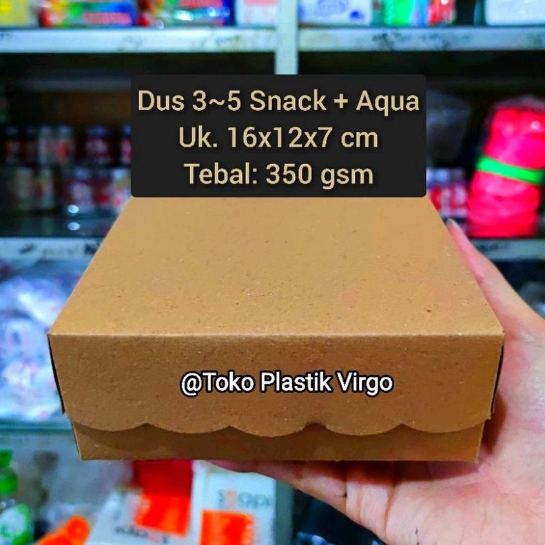 

Box / Kardus / Dus Snack Kue Makanan Coklat - 16x12x7 cm - Aqua B Cokelat Polos