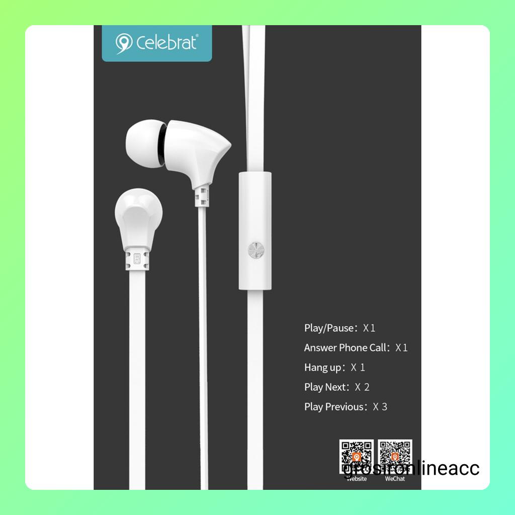 Handsfree Headset Celebrat G3 G6 G19 Pure Sound High Quality In-Ear Earphone with Mic Clear balanced acoustic sound