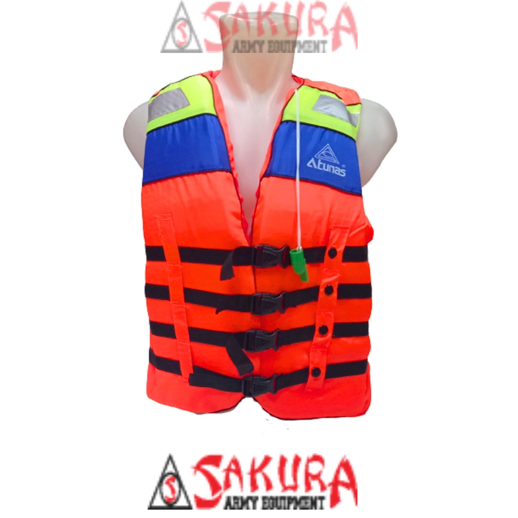 Rompi Pelampung Atunas Tali Hitam Life Jacket Pelampung Renang