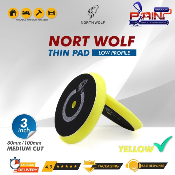 Thin Pad NORTHWOLF Medium Cut 3inch Yellow Busa Poles Mobil North Wolf