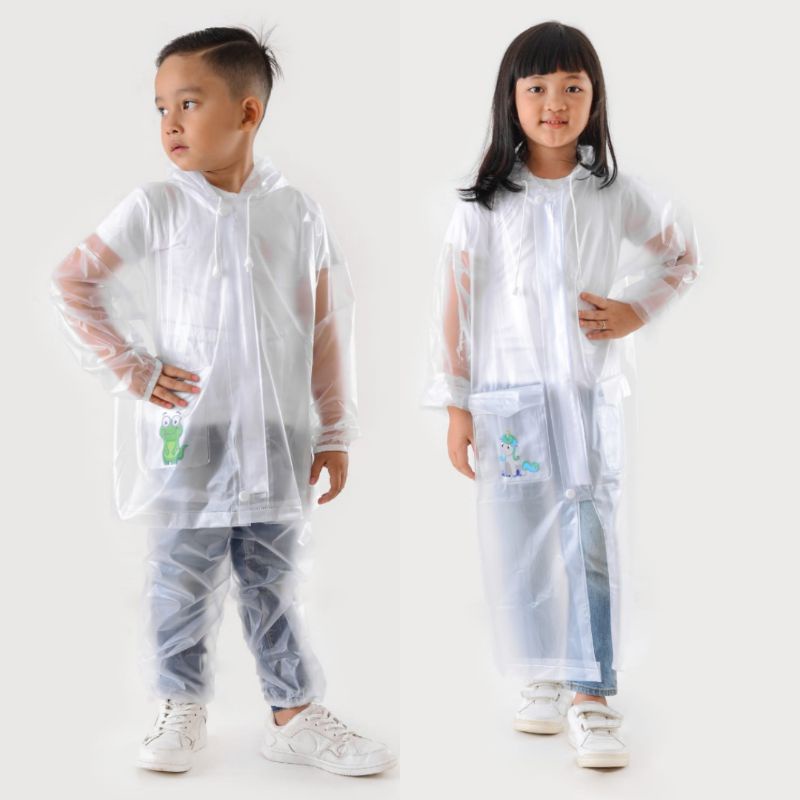Jas Hujan Karakter Anak Kids Setelan &amp; Coat Bening Mantel Ponco Anak 5-10 Tahun / Jas Hujan Anak / Mantel Anak Pelindung Hujan