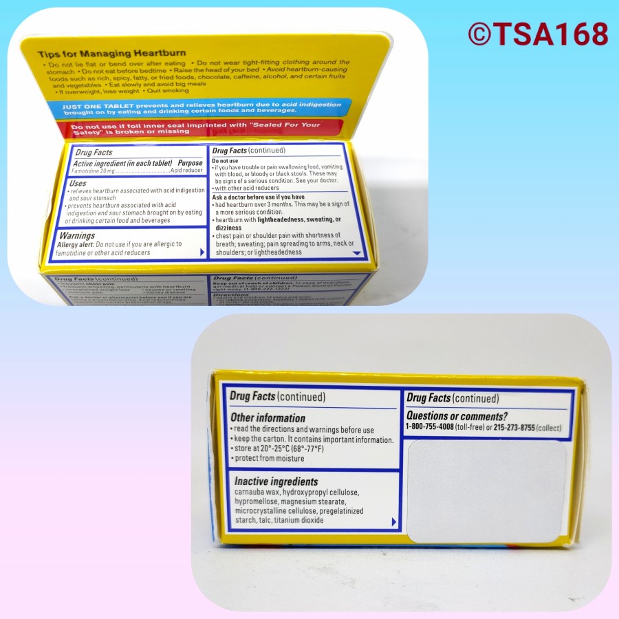 Pepcid AC Famotidine 20 mg Acid Reducer 75 Tablet ORI Maag Gastric