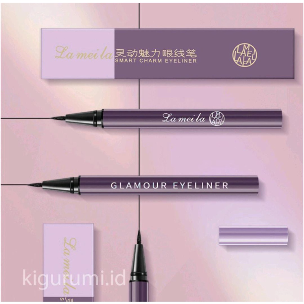 LAMEILA Eyeliner Mata Black Gold PINK UNGU Tahan Air Waterproof