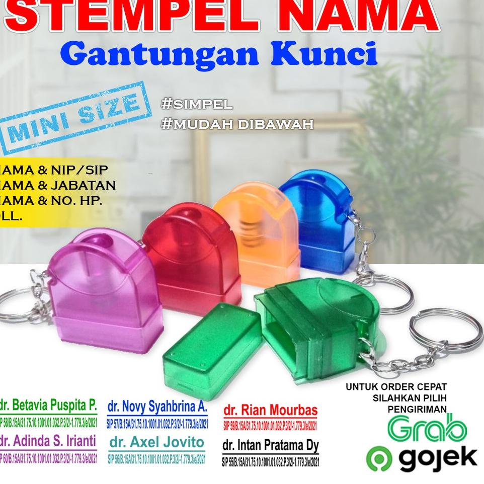 

►®◄ STEMPEL NAMA BIDAN, DOKTER, APOTEKER, JABATAN, NO HP. CUSTOM FLASH WARNA STEMPEL MINI