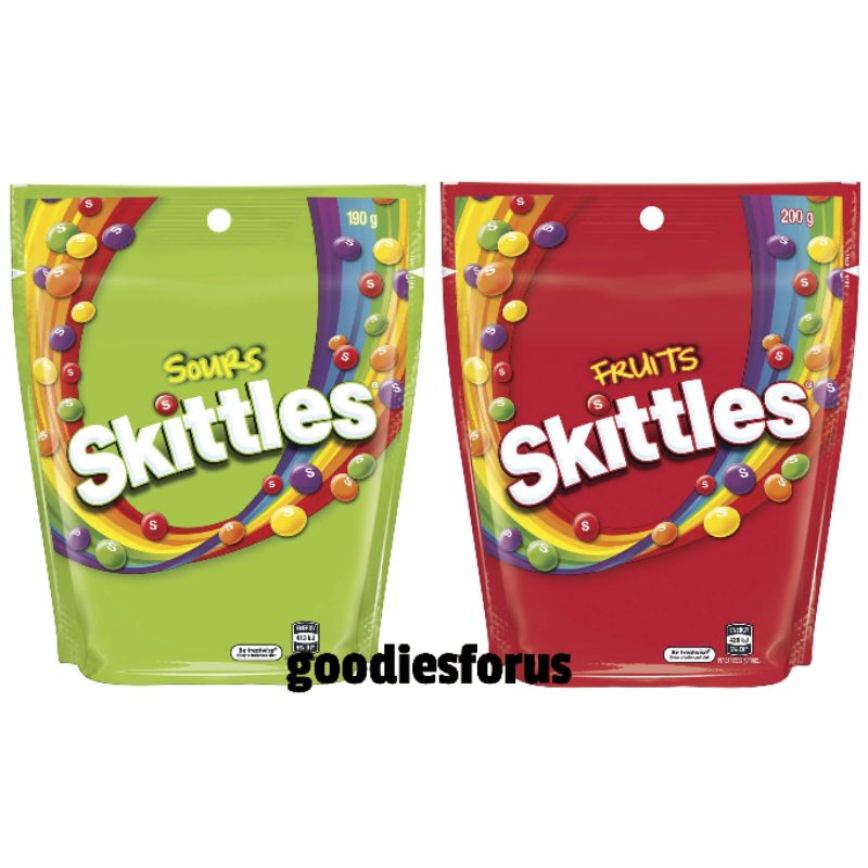 

Skittles Fruits Chewy Lollies Party Share Bag 200g/Permen Skittles/Skitless/Sour Skittles