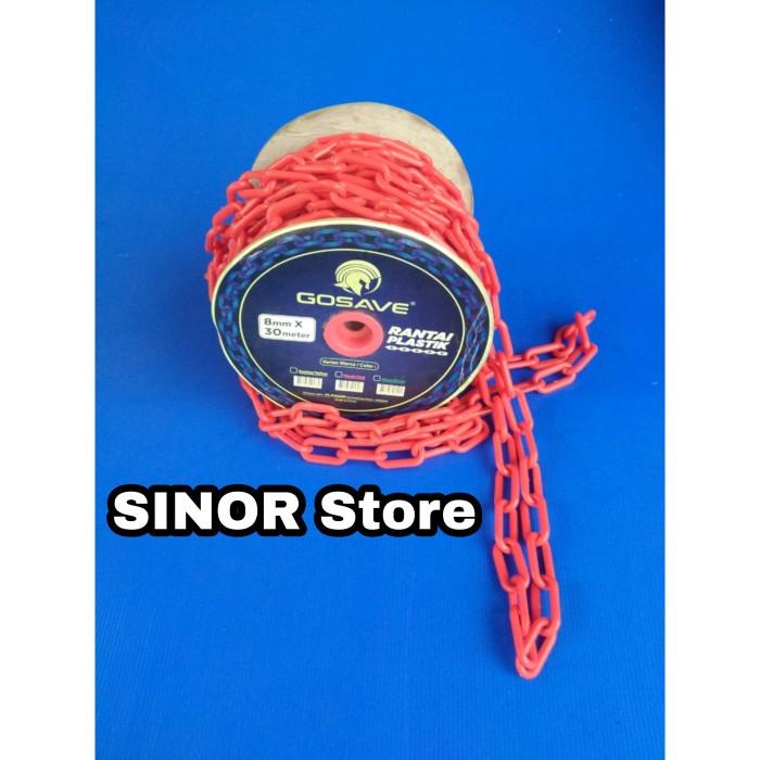 

Rantai Plastik Merah Traffic Cone 8Mm X 30M Rantai Safety Cone Tebal Best Seller
