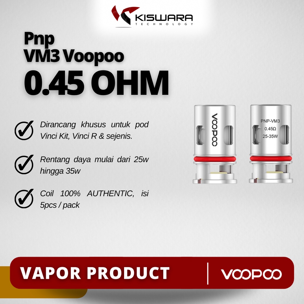 Voopoo PnP-VM3 0,45 Ohm Coil Head PACK 5 PCS