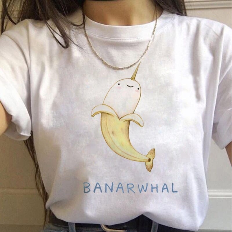 MYSTIQUE.ID-BAJU KAOS BANARWHAL T-SHIRT LUCU DAN AESTHETIC