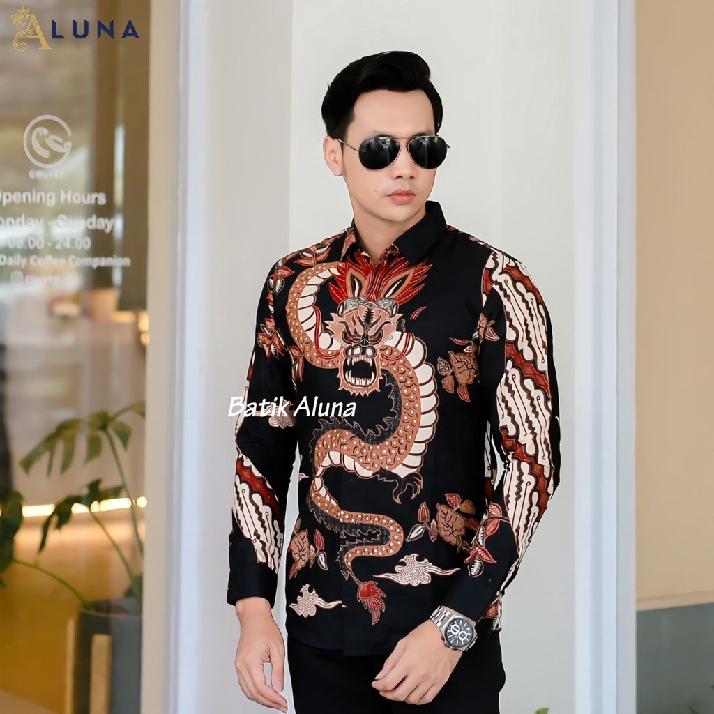 Baju Kemeja Batik Pria Cowok Lengan Panjang Slimfit Atasan Batik Premium Pria Cowok Batik Pekalongan Kekinian Original Modern Seragam Kantor Jumbo SBA 05