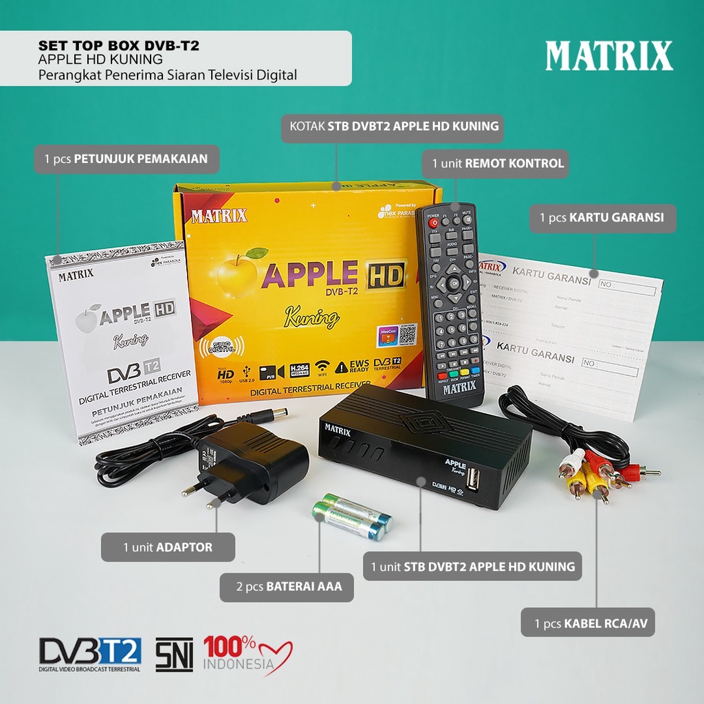 Set top box stb dvbt2 tv digital Matrix Apel Siaran tv digital