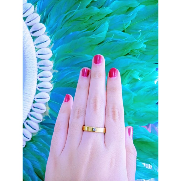 Promo Cincin Gold Mewah Bahan Titanium Premium Polosan Versi 1 Mayaman Sudah Awet Tahan Lama