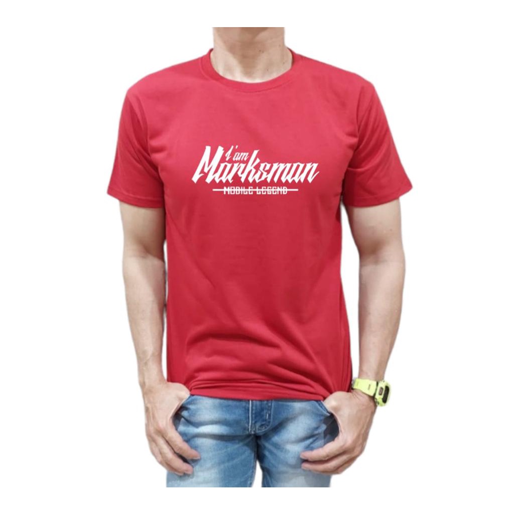 KAOS MODEL I AM MARKSMAN MOBILE LEGEND BAHAN KATUN NYAMAN DI PAKAI KUALITAS PREMIUM