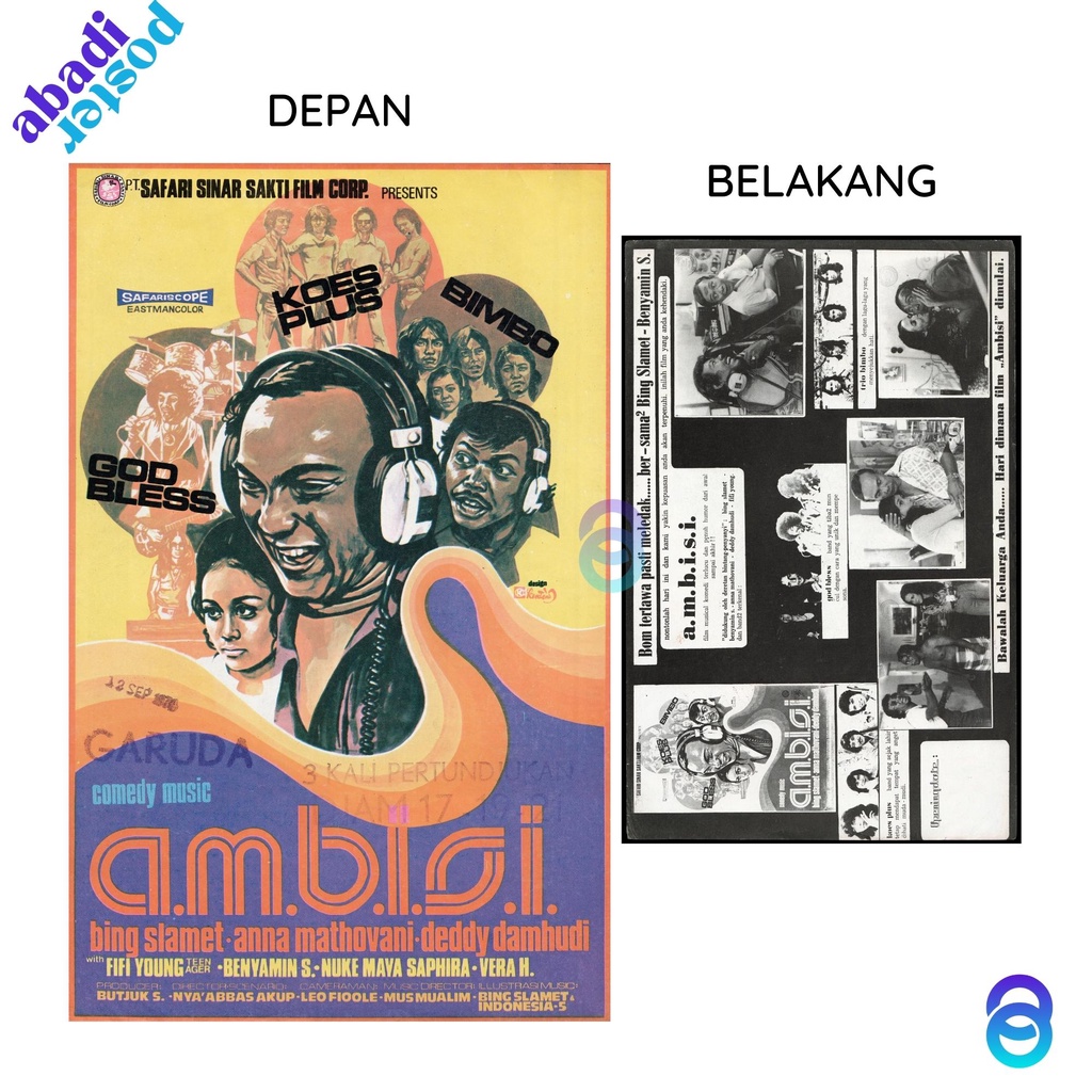 poster film lawas ambisi - poster koes plus - poster god bless - poster bimbo - poster benyamin s ko