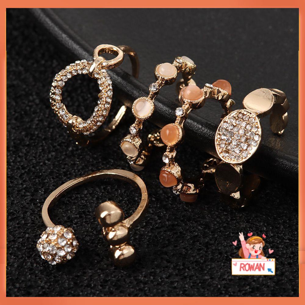 R-bunga Lingkaran Terbuka Cincin Hadiah Ulang Tahun Gaya Klasik Pesona Perhiasan Pembukaan Yang Dapat Disesuaikan