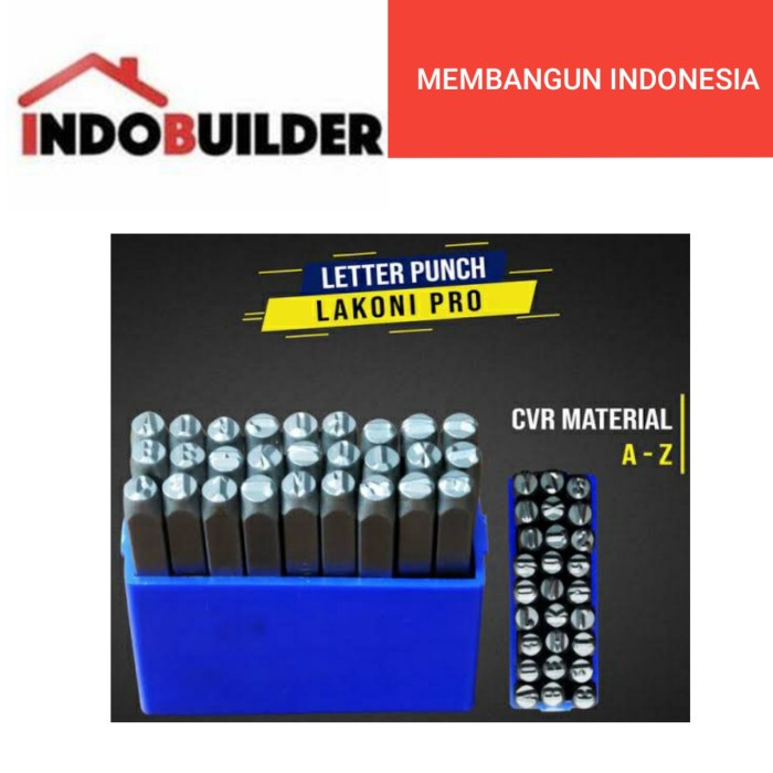 

Stm Lakoni Pro Letter Punch 5 Mm Isi 27 Pc / Stempel Besi Huruf Alphabet