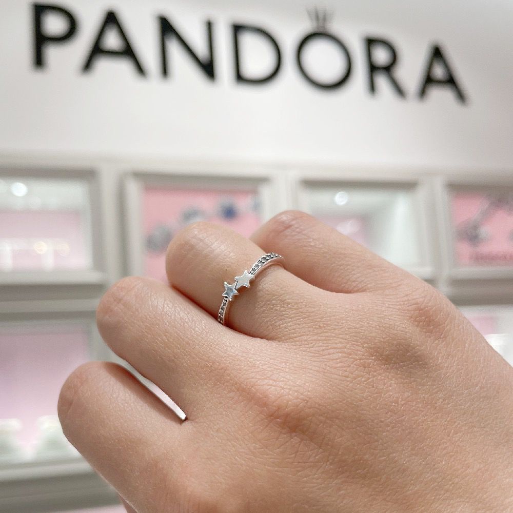 Pandora Shining Meteor Ring Cincin Janji Cincin Perak925 Woman Engagement Wedding Ring Cubic Zirconia Diamond Jewelry
