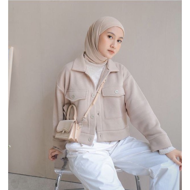 cuci gudang jaket wanita - gena jaket - atasan wanita - outerwear - jaket crop - jaket murah -