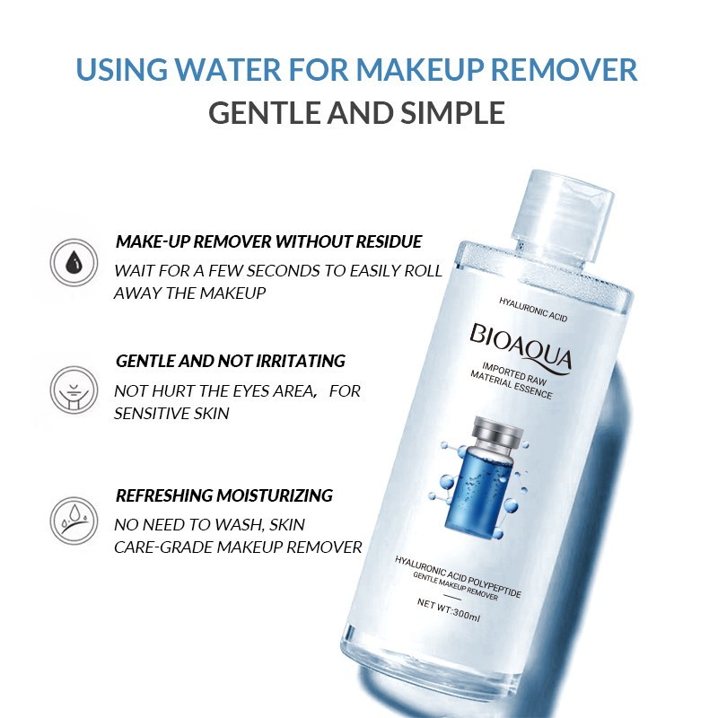 BIOAQUA Makeup Remover / Cleansing Water 300ml She Moisture  Avocado &amp; Hyaluronic Acid Pembersih Wajah