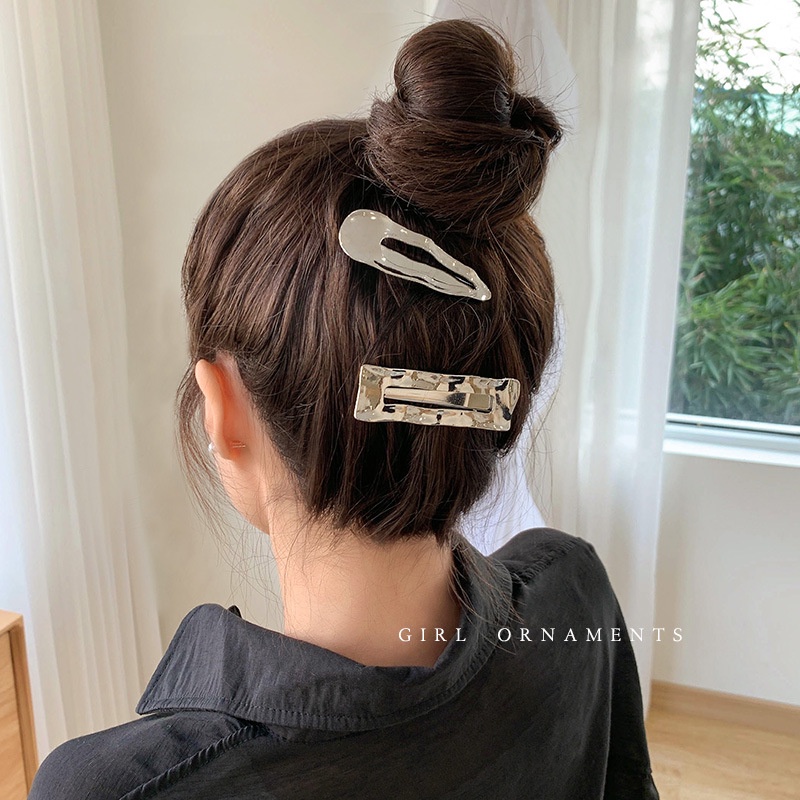 COOL NICHE WAVE GLOSSY SILVER METAL PIN PONI RAMBUT JEPIT RETRO BANGS FRIDGE BESI BOBBY PINS SUMMER HAIRPIN JEPITAN HAIRCLIP HAIR CLIP SNAP HAIRPIN SNAP ELEGAN FRENCH KOREAN STYLE AKSESORIS PITA PIN RAMBUT RIBBON ACCESSORIES